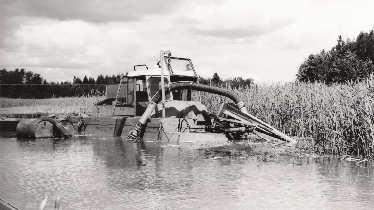 Blindsundin salmen ruoppaus 1964. Kuva, Georg Forsén.